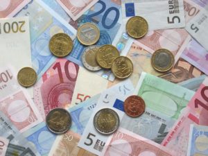 euro, bank notes, coins