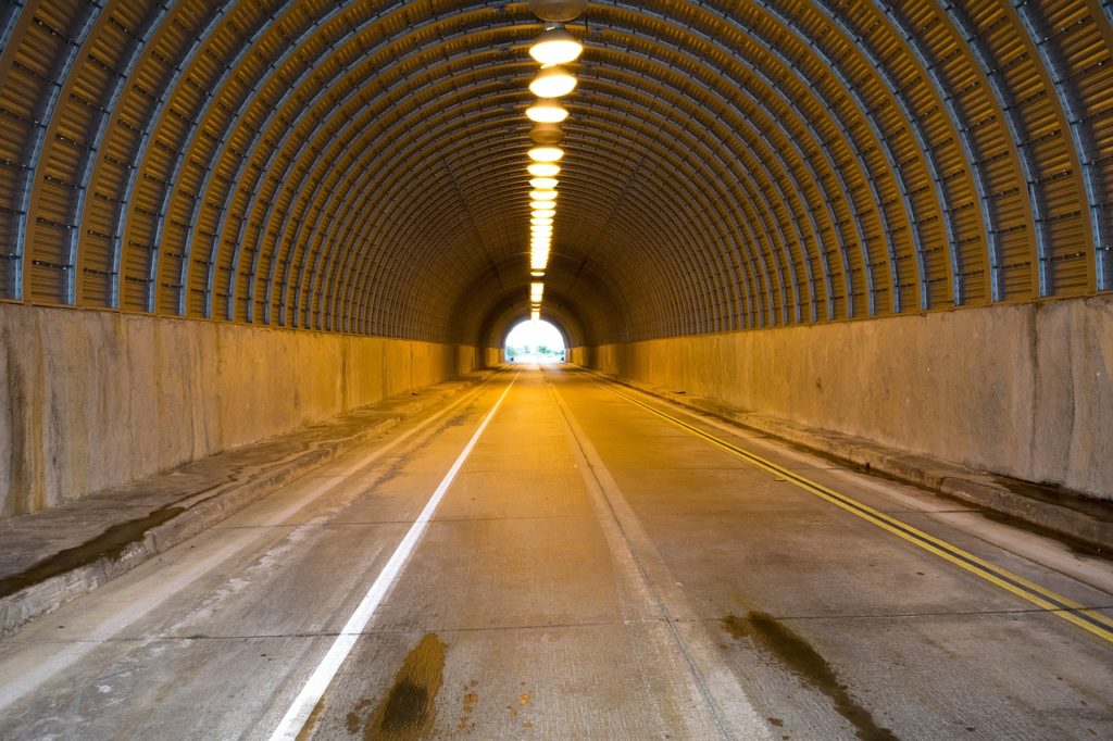 tunnel, road, highway