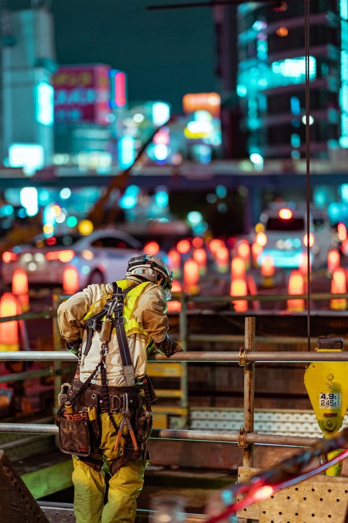 work, street, night